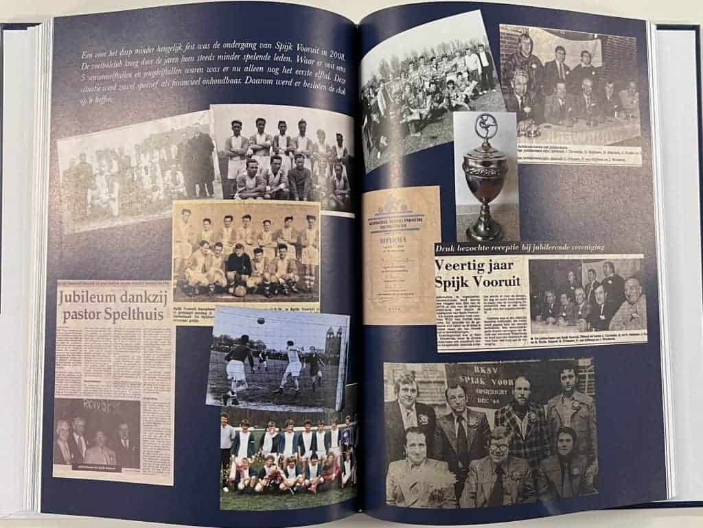 Historische foto's en krantenartikelen over 125 jaar Spijk Vooruit.