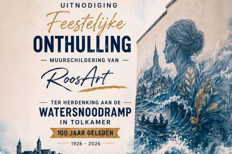 Muurkunst onthulling ter ere van RoosArt op 't Gelders Eiland.